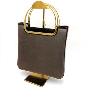 Donna Karan New York Mesh & Leather Tote